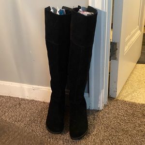 Jessica Simpson Tall Black Suede Boots Sz 8